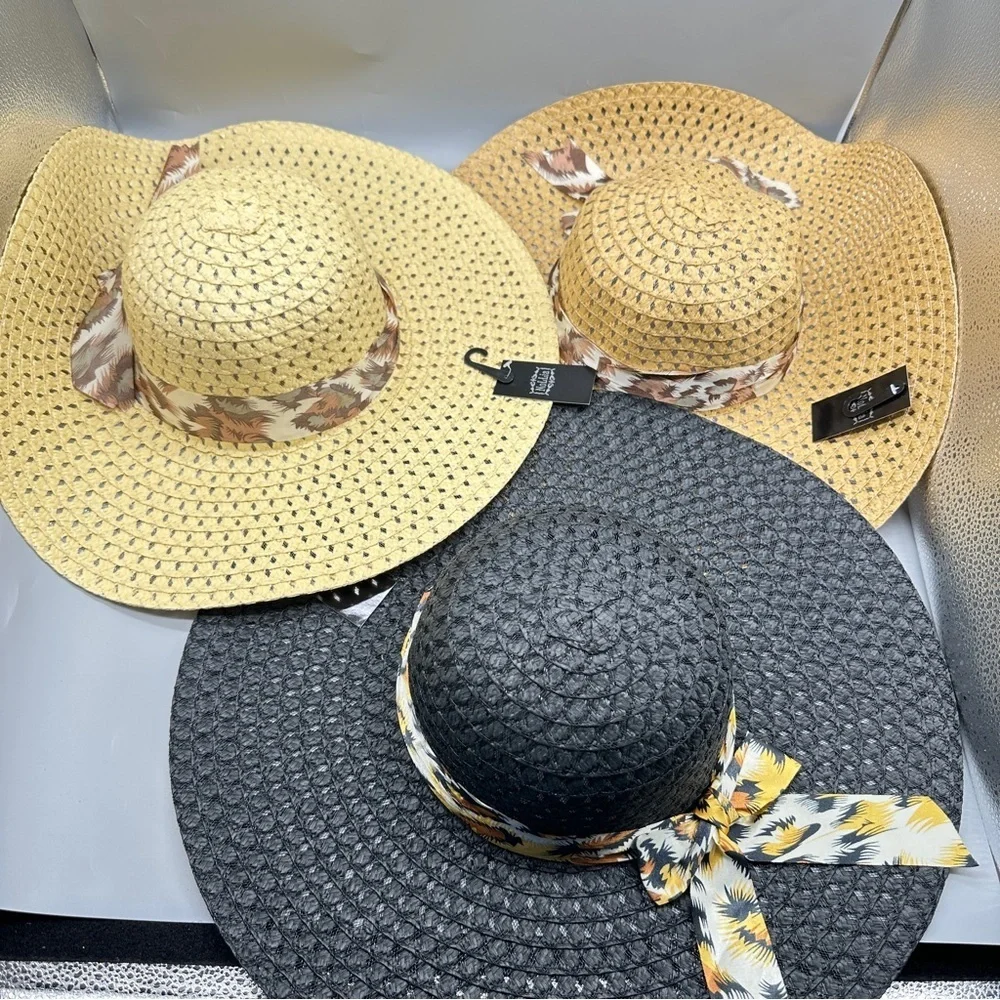 👉 Stylish Women's Straw Hats with Bow Sunny Summer Beach Festival - in 3 colors